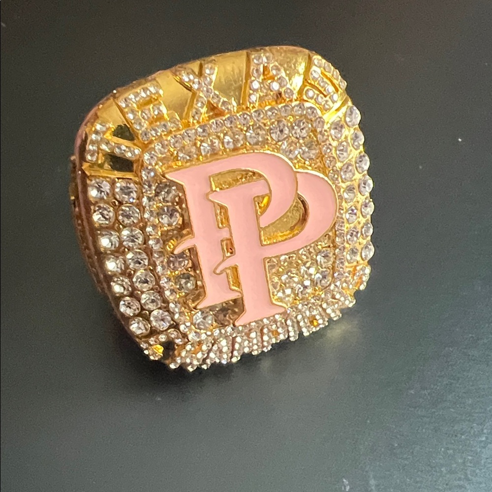 Champion ring Gold and Pink Rhinestone Ring